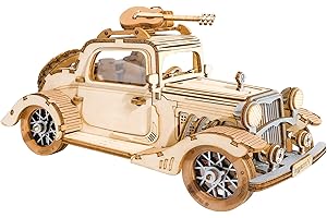 ROBOTIME Juego De Puzzles De Madera De Modelos De Coches Vintage, Un Puzzle En 3D Y Un Juego De Manualidades para Adultos Y Niños como Regalo O Colección Decorativa