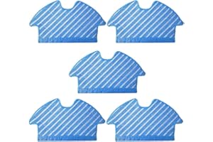 e-Bulk Lingettes Serpillière Microfibre Nettoyage Humide De Remplacement Compatible Avec Les Robots Aspirateur Ecovacs Deebot Ozmo 900/905 Lot De 5 Unité