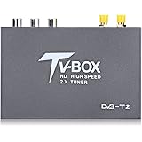 1080P HD DVB-T2 Mobile Digital TV Converter Box Receiver for Car with Cables / 2 Antenna Tuners/Remote Control