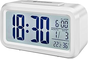 Bresser 8010011 budzik MyTime Duo z wyświetlaczem LCD, godzina, data, temperatura i wilgotność powietrza, dwa czasy budzenia, biały