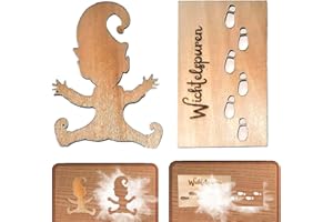 Kotkiddy® Wichtelschablone Fußabdrücke Wichteltür Zubehör Weihnachtswichtel Elf Weihnachtsdekoration (Wichtelschablone + Fußabdrücke)