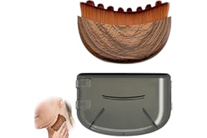 DONGTATA Lymphatic Face Brush for Sensitive Skin Lymphatic Drainage Massager Contour Chin Jaw with Storage Box Dry Brush Face Care Magnetic Holder (Brown)