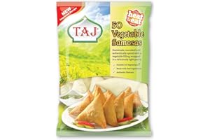 VEENAS TAJ Vegetable Samosa | 50Pieces | 1750G | Frozen | Frozen Vegetable Samosa | Easy Cook | Crispy Snacks for All Time | Indian Origin