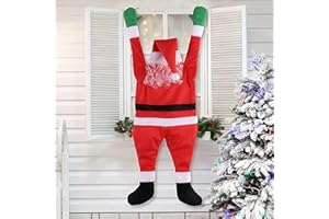 ZPQAODI Papá Noel colgante de escalada al aire libre Papá Noel Escalada Decoración para Decoración de Navidad Adorno colgante Fiesta Patio Jardín Paredes Coche Colgante Ornamento Decoración, 108 x 95