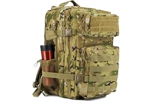 Zulik 45L Military Tactical Backpack for camping hiking trekking or travelling used by the Military as MOLLE army Assault Pack bug out and camouflage Hunting Rucksack