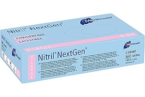 Meditrade Gentle Skin® Sensitive Disposable Gloves Natural - Powder-Free, Micro-roughened, Low Protein Latex Examination Gloves for Medicine, Care, Laboratory & Industry - Extra Small - Pack of 100