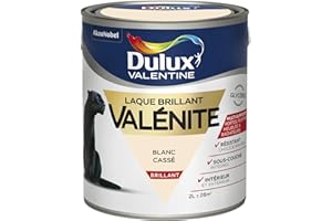 Dulux Valentine Peinture Laque Valénite Glycéro Multisupport Intérieur-Extérieur – Grande Résistance pour Boiseries et Ferronneries - Aspect Brillant Blanc Cassé 2L
