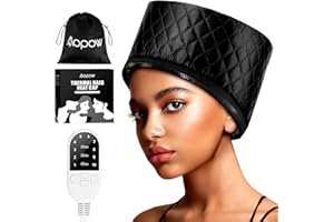 ‎AOPOW Heizhaube für Haare Dampf Pflege – Beheizbare Haube für krauses Haar, Locken, Capillar, Salon, Haarkappe, Spa, Haus, Protein, Haartrockner, elektrisch Schwarz