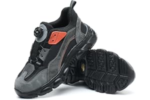 SmoothPace Arbeitsschuhe Herren Sicherheitsschuhe Damen Leicht rutschfeste Stahlkappenschuhe Bequeme Atmungsaktive Safety Shoes Mit Drehverschluss 37-46 EU