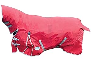 WeatherBeeta ComFiTec Classic Combo Neck Lite Horse Rug, Red/Silver/Navy, 4'3