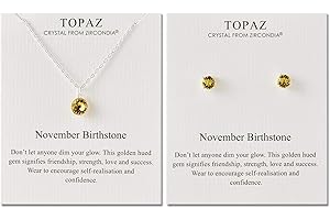 Philip Jones November (Topaz) Birthstone Necklace & Earrings Set Created with Zircondia® Crystals
