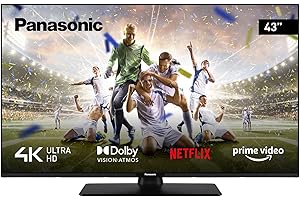 Panasonic TX-43MX600E, 2023 Smart TV 4K Ultra HD LED 43 Pouces, Gamme Dynamique Élevée (HDR), Linux TV, Dolby Atmos & Dolby Vision, Prise en Charge de Google Assistant & Amazon Alexa, Bluetooth, Noir