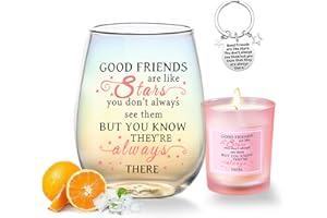 YALUCKY Friendship Gifts for Women Wine Glasses Drinking Personalised Birthday Gifts for Friend Women Special Friends Gift Leaving Gift for Her Colleague Best Friends Sister Christmas Galentines Present