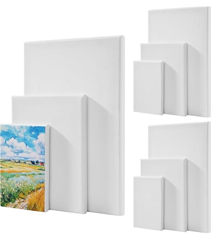 6-teiliges Leinwand Set – 3 Größen (20x30, 15x20, 10x15 Cm), 100% Baumwolle 280g/m², Für Acryl & Öl