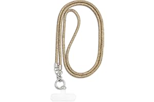 AOKSUNOVA Chaîne de téléphone portable à suspendre - Paillettes - Cordon pour téléphone portable - Porte-clés long - Doré