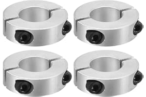 PATIKIL Bore 20mm Double Split Shaft Collar 40mm OD 12mm Thickness, 4 Pack Aluminum Alloy Locking Collar Clamp Style with Set Screw for Machine Tools Industry, Silver