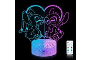 Shenjia Stitch Lampe- 3D Acryl LED 16 Farbe wechselnde Touch mit Fernbedienung Stitch Lampe, für Geburtstag und Weihnachten Geschenke