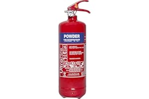 ULTRAFIRE FIRE SAFETY UltraFire 2kg Powder Fire Extinguisher for Vehicles, Sheds, and Domestic Workshops | 5 Year Warranty and Fully Kitemarked | Ready to Use Multi-Purpose ABC Dry Powder Fire Extinguisher