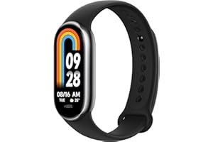 XIAOMI Smart Band 8 - Braccialetto di attività, autonomia fino a 16 giorni, display AMOLED con frequenza di aggiornamento di 60 Hz, 5 ATM, 150 modalità sportive, nero (versione ES + 3 anni di
