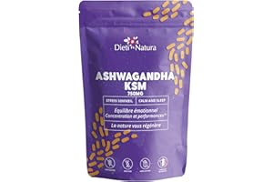 DIETI NATURA - Ashwagandha - Défenses Immunitaires - Complément Alimentaire Stress - Sans OGM, Sans Gluten & Sans Lactose - Fabriqué En France - 90 Gélules