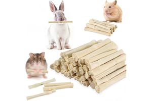 MUYYIKA Sweet Bamboo Chew Sticks Rabbit Toys Molar Treats Snacks for Guinea Pig Chinchilla Hamster Molar Treat Guinea Pig Food Snack Stuff for Clean Teeth
