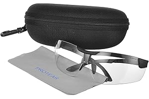 PROTEAR Lunettes de sécurité avec étui pour protection des yeux, anti-buée, anti-rayures, UV 400, ANSI Z87+ Lunettes de sécurité pour la chasse, le cyclisme, la conduite
