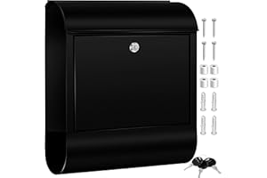 KESSER® XXL Boîte aux lettres en acier inoxydable avec compartiment pour les journaux, noir