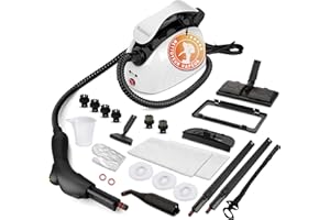 Waitbird Nettoyeur Vapeur 248°F avec 21 Accessoires pour Sols, Carrelage, Joints, Tapis, Voiture - Réservoir 1.1L, Sécurité Enfant | Sans Produits Chimiques | Idéal Maison & Animaux (Blanc)