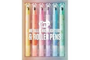 Tinc - Stylos Roller Métalliques, un Design Original pour une Expérience d'Ecriture Ludique à la Maison ou à l'Ecole, Papeterie Créative pour Enfant, Lot de 6