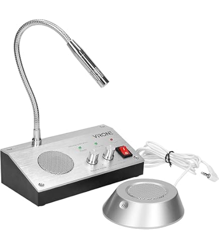 AntDau71 - INTERPHONE MICROPHONE À 2 VOIES PROFESSIONNEL DE TABLE CASSE EXTÉRIEURE POUR BUREAUX ECC CW262