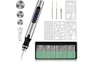 Efanty Electric Engraving Pen, Mini DIY Engraving Tool Kit Micro Cordless Engraver Pen, 30 Drill Rotary Carving Tools for Carving Wood Jewellery Glass Metal Plastic Stone Nails Egg