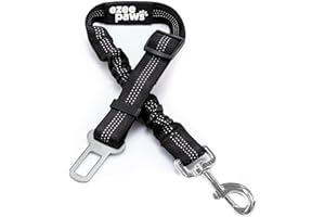 EZEE PAWS Dog Seat Belt for Cars UK, Adjustable Dog Travel Safety Belt, Bungee Seat Belt for Dogs, Dog Travel Accessories - Premium Elastic Seat Belt