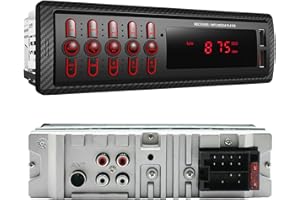 Sunweyer Multimedialny samochodowy odbiornik stereo z pojedynczym DIN, Bluetooth Audio i połączenia głośnomówiące, bezprzewodowe strumieniowe przesyłanie muzyki, radio AM/FM, samochodowy odtwarzacz