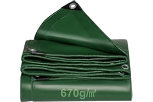 WELLMALL-HULA Abdeckplane 670g/m² LKW Plane mit Ösen Premium PVC-GewebePlane Wasserdicht-Reißfest Verstärkten Kanten,holzabdeckplane Schutzplane für LKW Auto Anhänger Schwimmbad,Bauarbeiten,Dächer (3x6m)