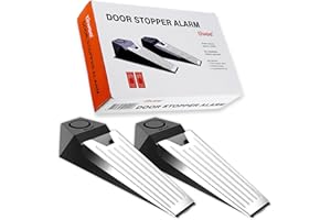 tiiwee Fermaporta Antifurto con Sirena d'Allarme - Set 2 Pezzi - Batteria Inclusa - per Pavimenti Piastrellati e Tappeti - Elettronico -110db - Protezione Antintrusione - Sicurezza Casa