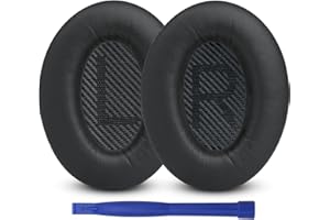 EVXVE QC35 Ear Pads for Bose, QC35 ii Replacement Earpads, Premium Protein Leather Replacement Ear Cushions for Bose QuietComfort 35 QC35, QuietComfort 35 II QC35 II Over-ear Headphones (Black)