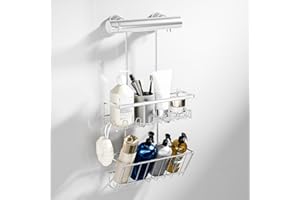 HouseUp Duschablage zum hängen Duschregal Ohne Bohren - Shampoo Halterung für Dusche Duschkorb Badezimmer Organizer, Dusche Halterung Shower Shelf (Silber