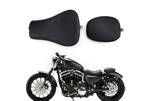 KEEPDSGN Asiento individual para motociclista delantero y cojín del pasajero trasero apto para Sportster XL 48 72 1200X 1200V Iron 883 XL883 Forty Eight Seventy Two 1200, negro.