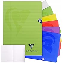 Cahier piqûre 96 pages seyès papier 90 g couverture en carte recyclée