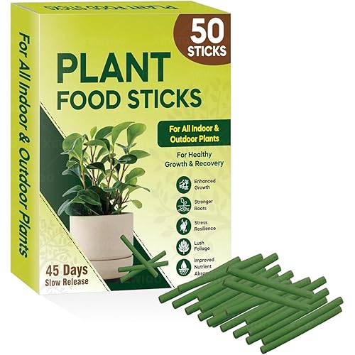 XEWIQO Plant Food Fertilizer Sticks For All Home Garden Indoor & Outdoor Plants | Plant Growth Booster, fertilizer For Plants | Plant Booster For Speed Growth, Multi-Purpose Fertilizers (50 STICKS)