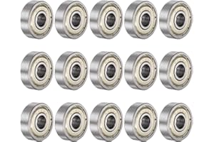 QUARKZMAN 15 szt. 625ZZ głębokie rowki łożysko kulkowe 5 mm otwór 16 mm AD 5 mm grubsze węgielki stal materiałowa podwójnie ekranowane łożyska ABEC3 Z1 do silników