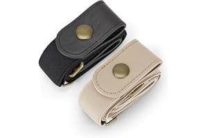 JasGood 2 sztuki bez sprzączek, elastyczny pasek dla kobiet lub mężczyzn, bez klamry, bez wybrzuszenia, niewidoczny pasek