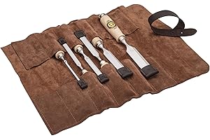 KIRSCHEN Jeu de 6 burins à bois (6, 10, 12, 16, 20, 26 mm) et étui en daim 1171002