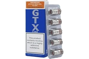 Resistencias GTX para Vaporesso Target PM80. 5 unidades, malla de 0,2 ohmios, Sin sabor, Metálico