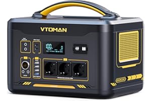 VTOMAN Jump 2200 Estación de Energía Portátil - 2200W/1548Wh Generador Solar LiFePO4 Batería, 3 Salidas CC Ajustar de 12V/10A, Capacidad Ampliable a 3096Wh para Acampadas y Emergencias