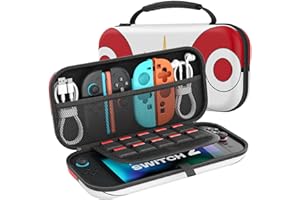 MoKo Custodia per Nintendo Switch 2 2025, Custodia da Viaggio Rigida Protettiva Portatile per Switch 2 Console Accessori, custodia sottile Cover con 10 Slot per Cartucce e Tasche