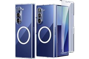 WEYNRBOX For Samsung Galaxy Z Fold 7 Magnetic Case, Transparent Mobile Phone Case with Tempered Glass + Camera Protection, Shockproof, Scratch-Resistant, Full Body Protective Case for Samsung Fold 7