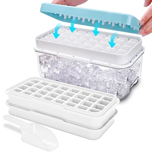 Eiswürfelform mit Deckel & Behälter, 64 Würfel