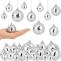 32 Pièces Boule à Facette Kit, Mini Boule Disco Decoration avec Corde, Disco Brillant Réutilisable, 3/4/5/6cm Disco Ball pour Décoration de Gâteaux, Fête, Bar, Décoration de Vacances