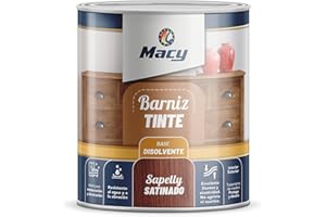 Macy Barniz Tinte Satinado de Alta Decoración Interior y Exterior. 375 Mililitros. Color Sapelly